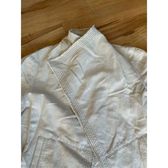 Lafayette 148 open front Jacket draped neck linen blend womens - Picture 7 of 12